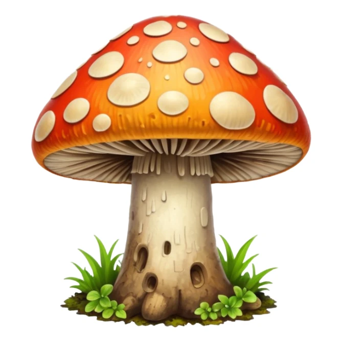 wild colorful mushroom growing on trê sticker
