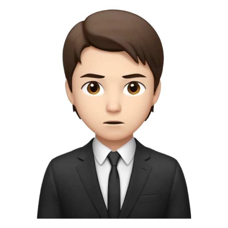 a liittle tired and frustrated entepreneur (only his face). with suit and only a little bit emotional face. young entepreneurs with various suits, but in classic colours. various hair. one person per one emoji. give me a few options. not so tired, more like normal face. sticker
