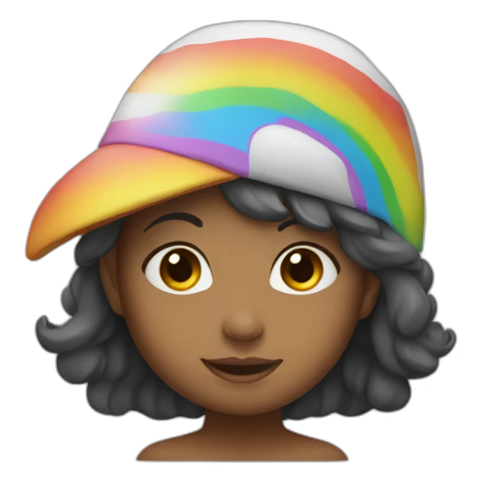 Girl-with-raibow-unicorn-hat sticker