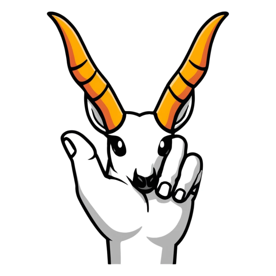 Realistic hand with sign of horns sticker