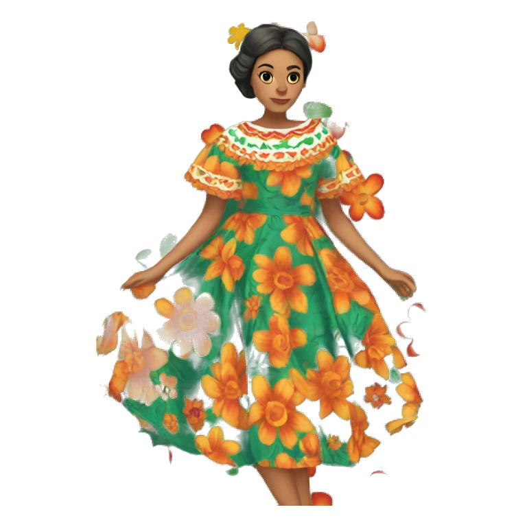 Mexican Floral Dress sticker