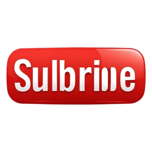 red YouTube subscribe button with the text 'Subscribe' and YouTube logo sticker
