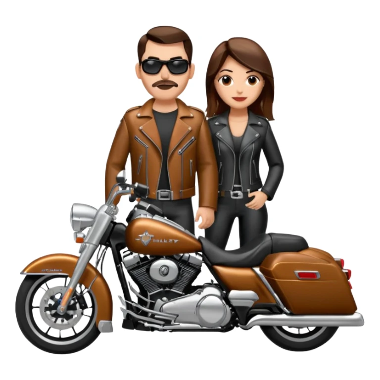 Un couple de biker sur une harley road king sticker