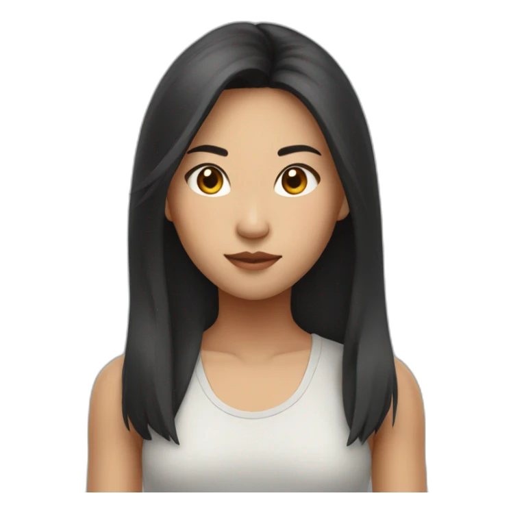 Strong Asian girl sticker