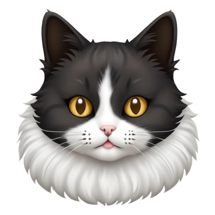 Black and white cat with a poop in the head  sticker