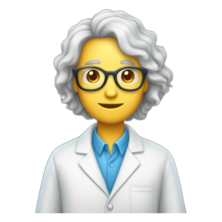 personagem de cabelo loiro com um oculos de cientista e moletom azul usando capuz sticker