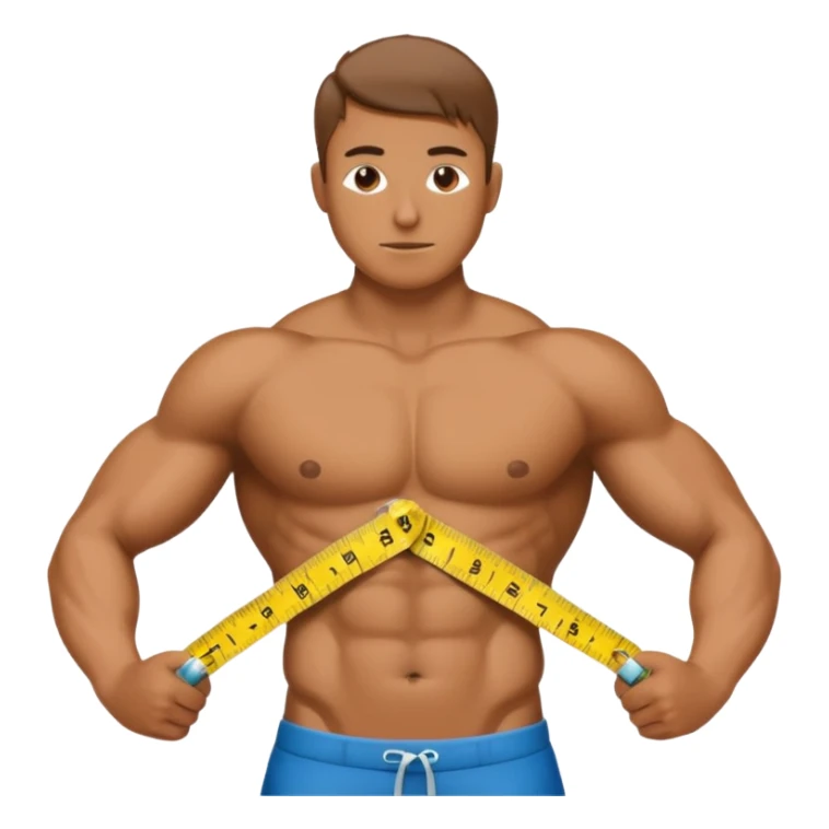 measuring tape wrapped around a figure sticker