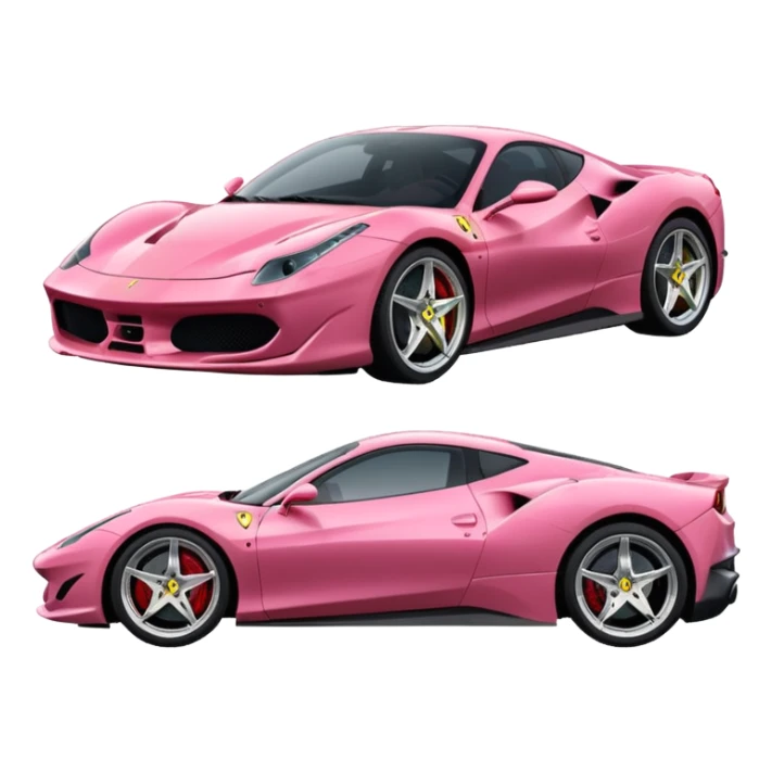 pink Ferrari sports car sticker