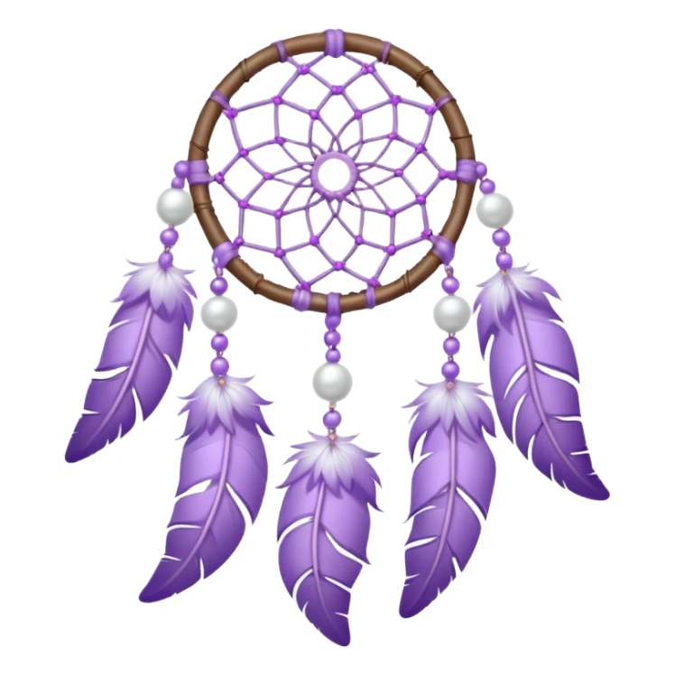 Pastel Violet lavender dreamcatcher, white bead pearls  sticker