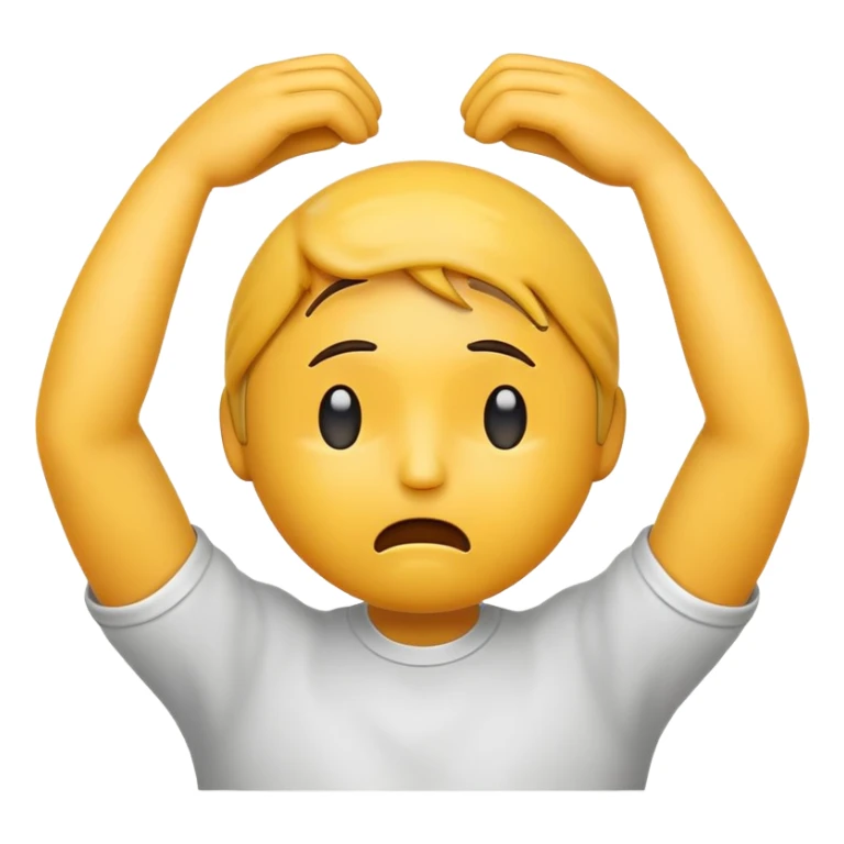 A stressed emoji holding its head with both hands. sticker
