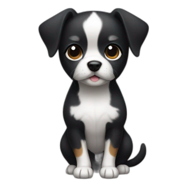 Black small dog with White spot in the belly sticker