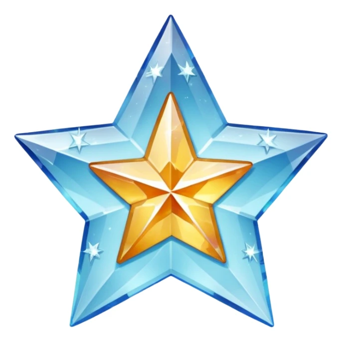 carved crystal star a shining "$" symbol sticker