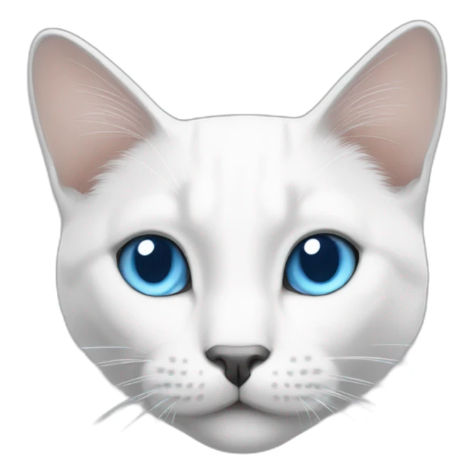White cat with blue eyes and grey snout sticker