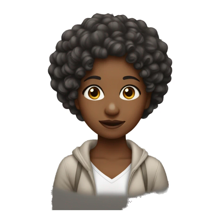 Black girl with curly hair ￼ sticker