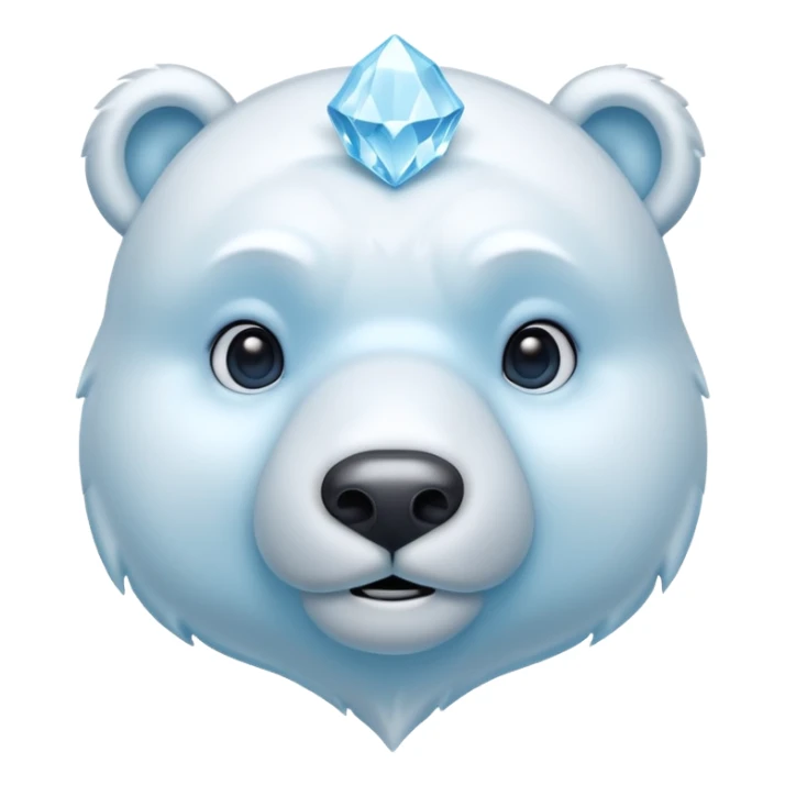 crystal polar bear character, icy crystal body, soft blue glow, cute but powerful, 3D cartoon, mobile game icon style, clean background, no text, no watermark



 sticker