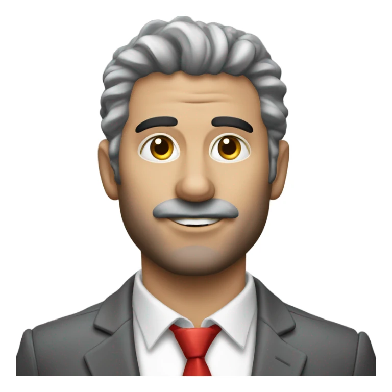 uomo robusto pizzetto grigio capelli a spillo sticker