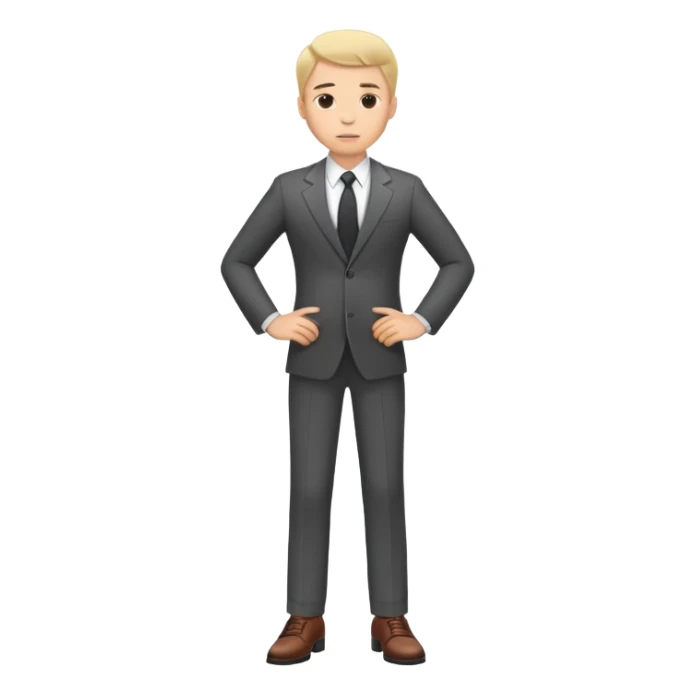 white man in suit and shoes, with hands on his hips sticker