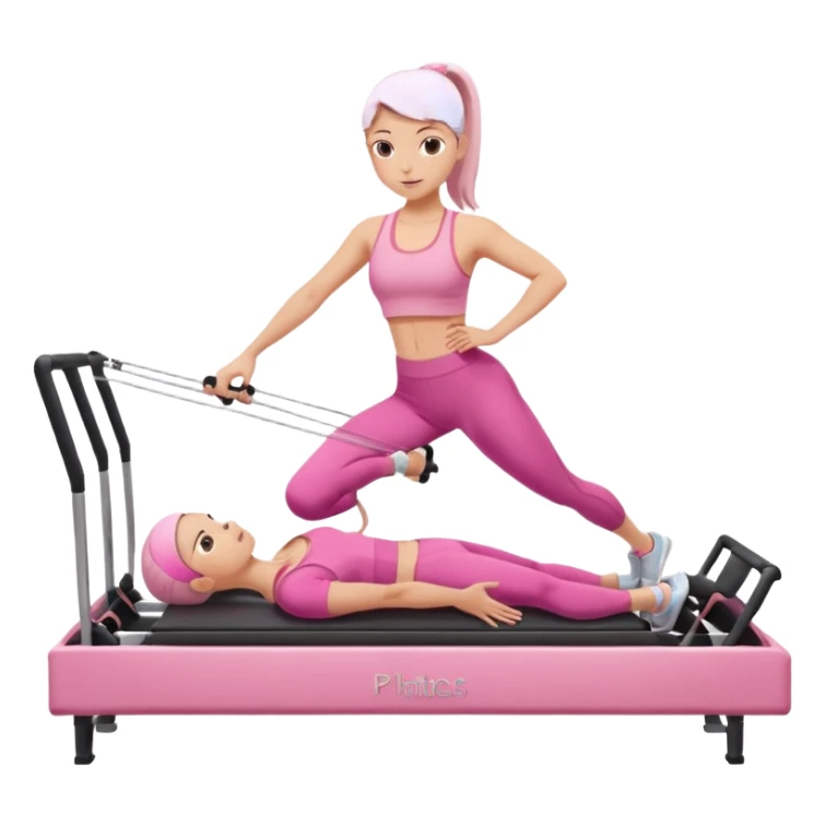 pilates reformer girl with pink set sticker