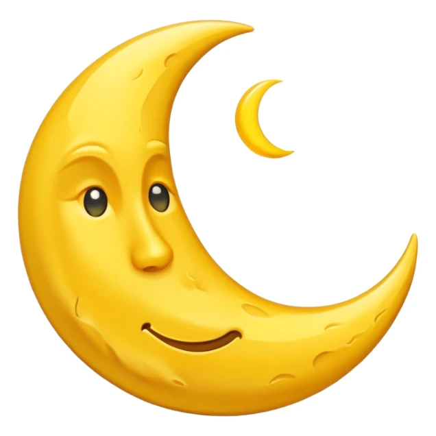 Mealting waning crescent moon make it without face and in yellow coliur sticker