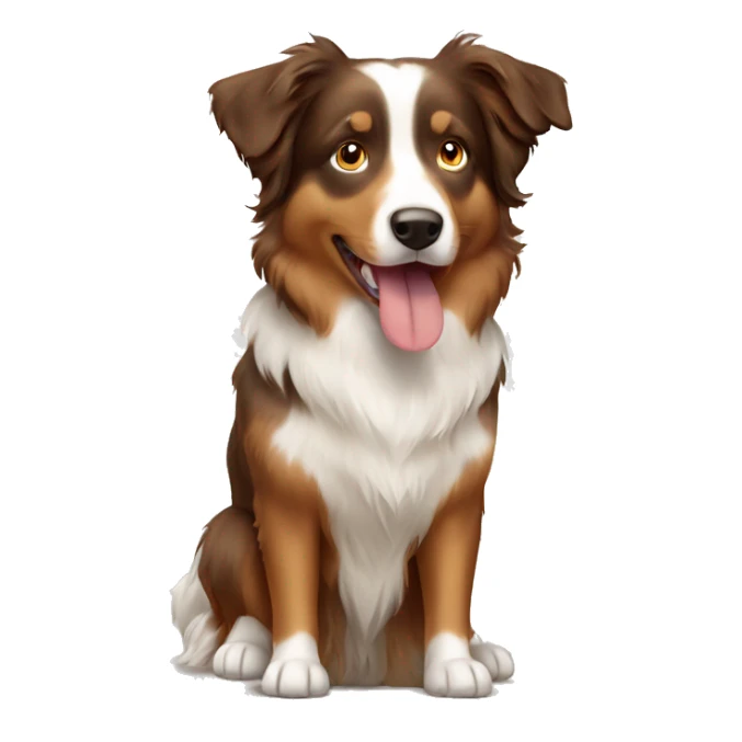 Brown tan and white Australian shepherd  sticker