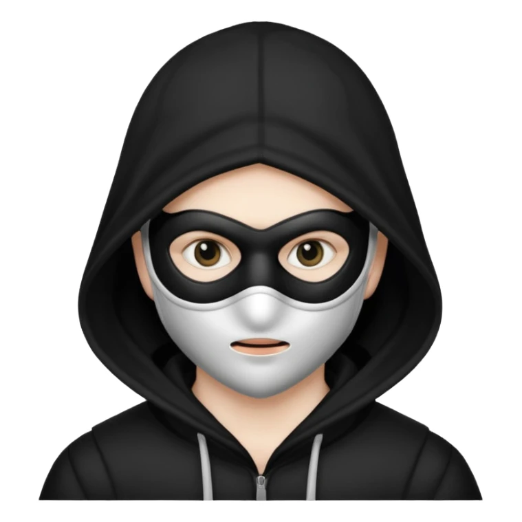 burglar with mask and black white clothes sticker