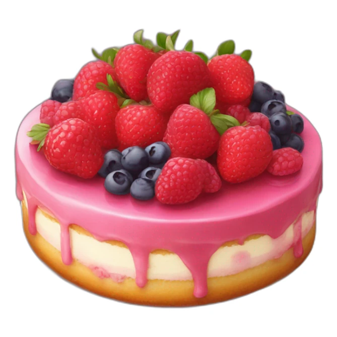 Gâteau à la fraise framboise et myrtille sticker