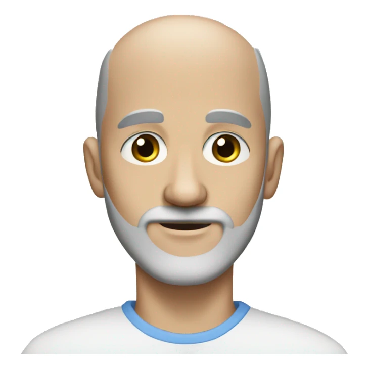 Bald man with a grey beard blue eyes sticker
