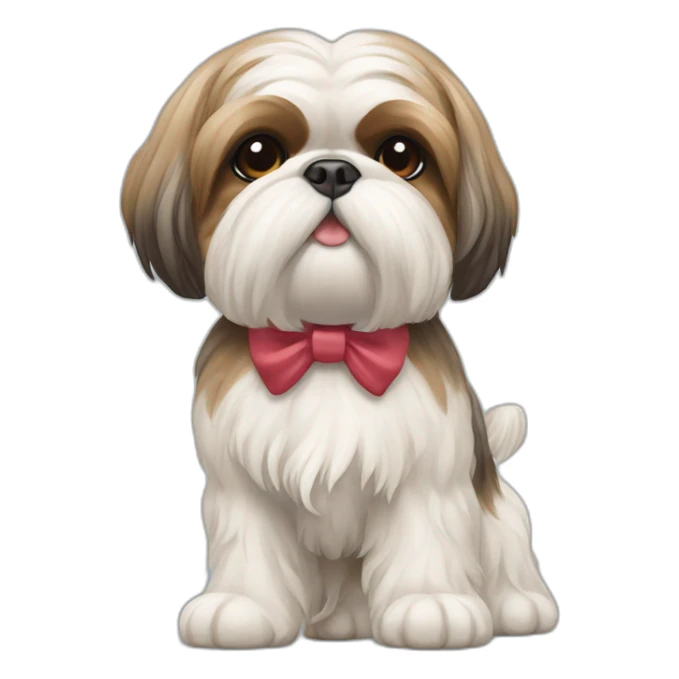 Dog Shih Tzu with a bow on head full-body sticker