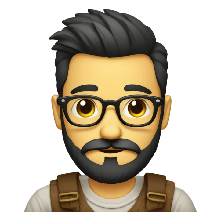 leñador barbudo con anteojos hipster sticker