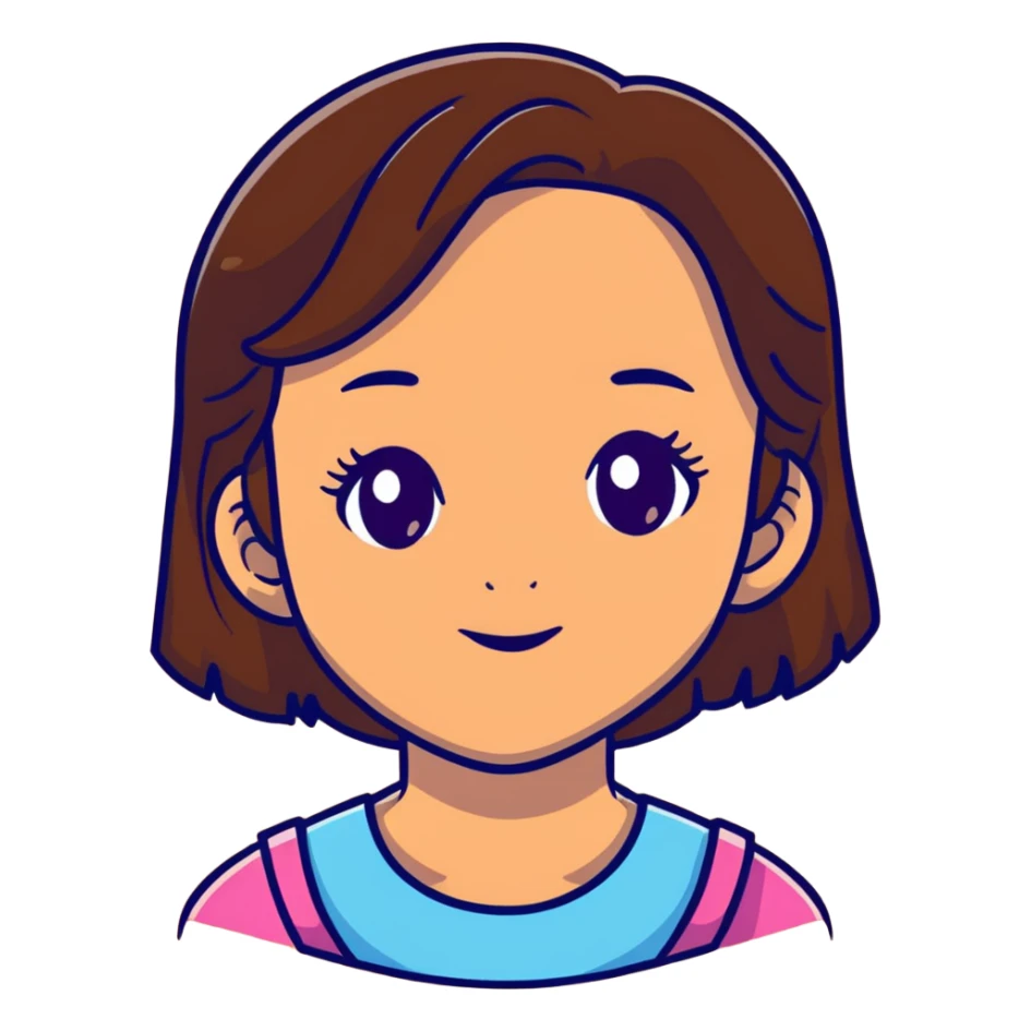 girl with brown hair and eyes caramel skin sticker