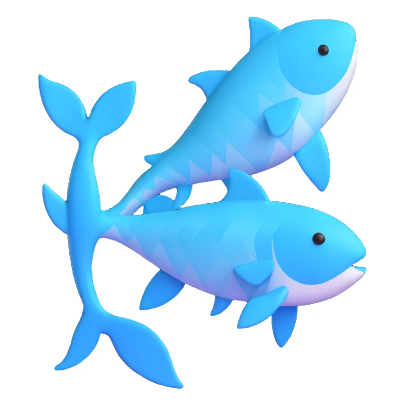 The zodiac symbol Pisces (#00d9ff color sticker