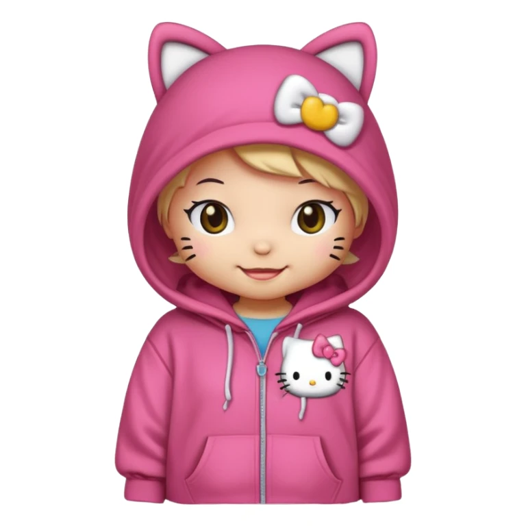 Realistic ultra Detailed Hello kitty Oversized Hoodie  sticker