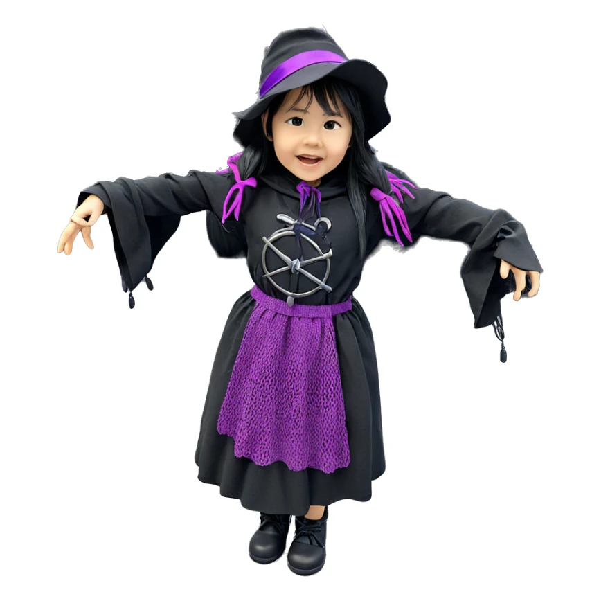 witchy girl in black hat sticker