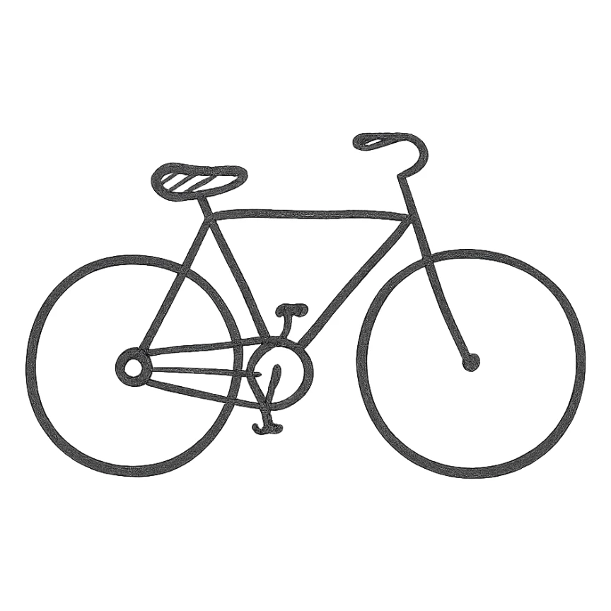 hand-drawn outlined bike icon sticker