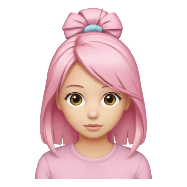 pastel pink hair tie worn on blonde hair sticker