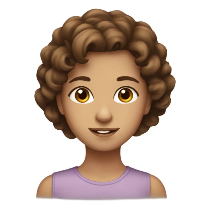 short brown wavy haired girl with a brown eyes proud sticker