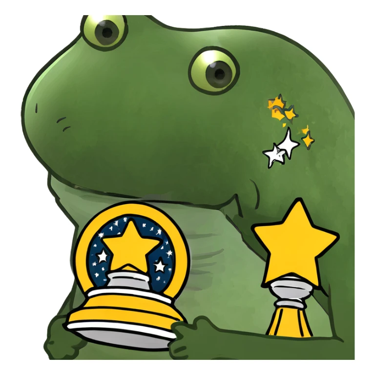 Extraterrestrial championship trophy with universe-inspired color scheme, stars and spiral galaxies embedded in the design sticker