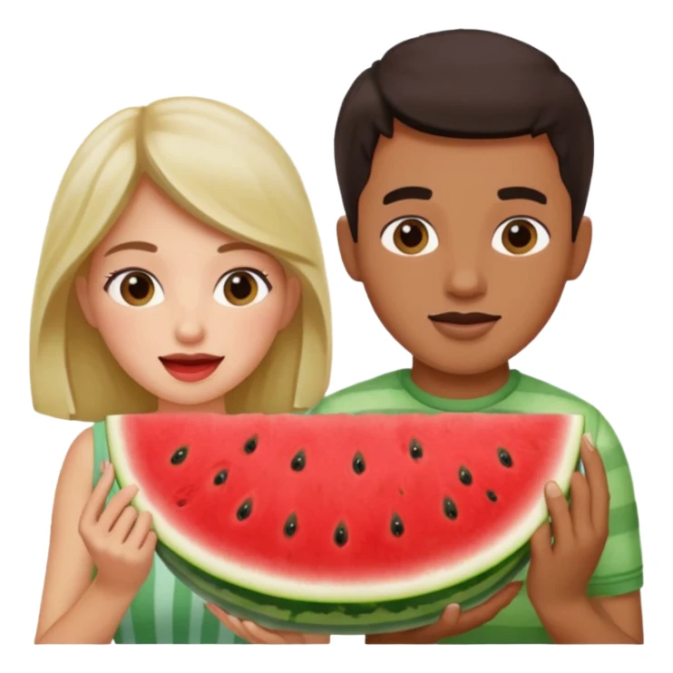 Couple eating Watermelon  sticker