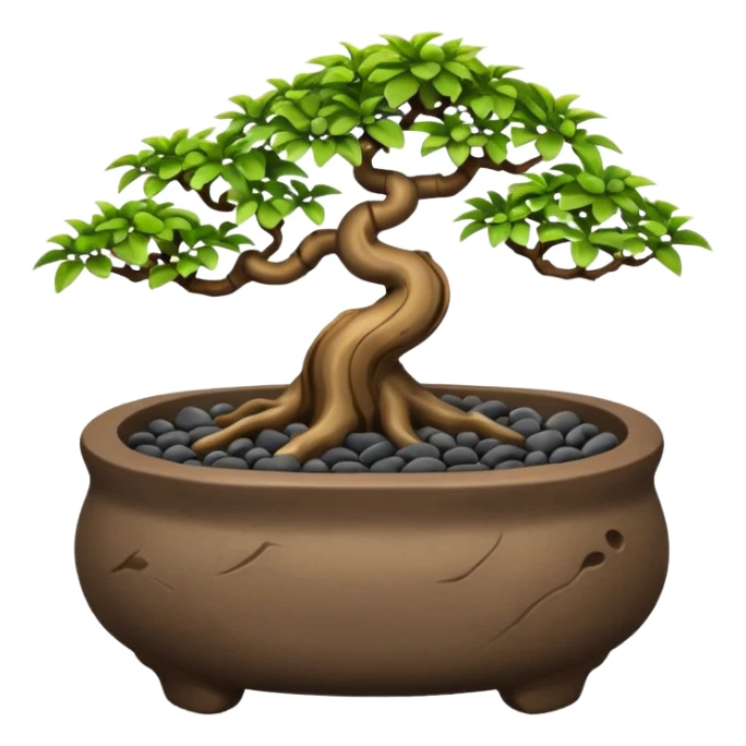 Shohin Shallow dark Pebbles Flintstones bonsai pot only  sticker