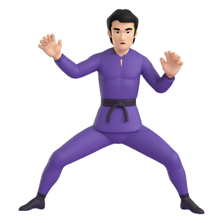 Bruce Lee with proper hand structure and detailed fingers in fighting pose sticker