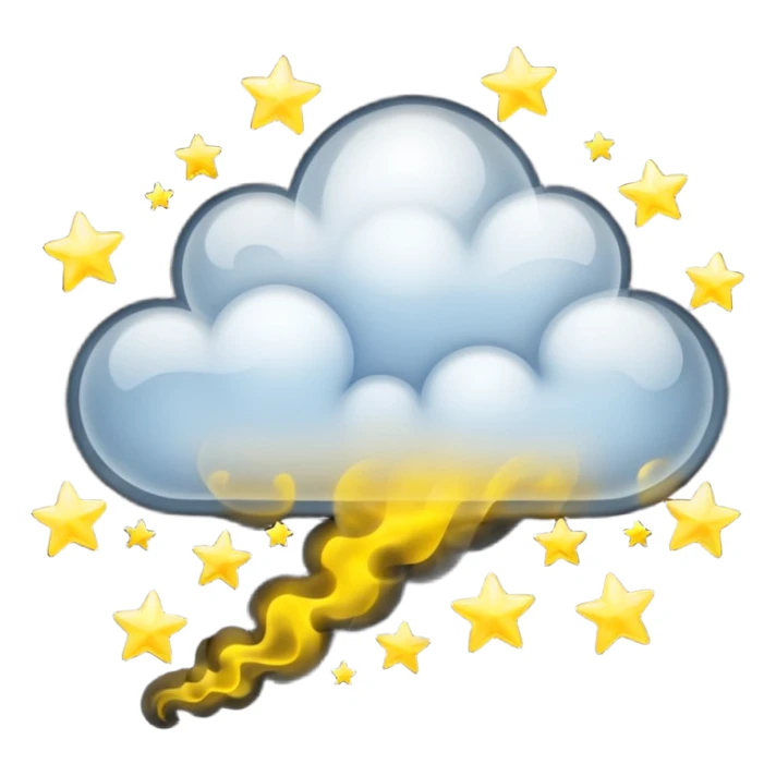 Black cloud with shiny yellow stars sticker