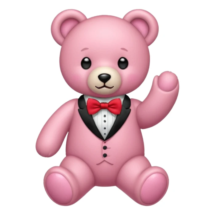 Osito rosa con moño en el cuello sticker