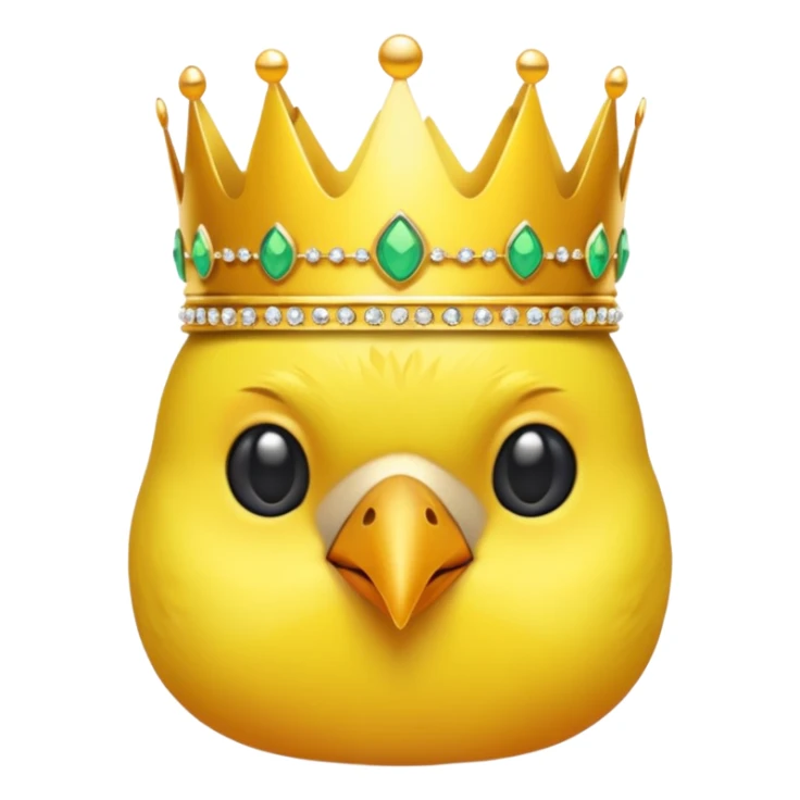 bird with crown and big earrings single vibrant colour  sticker