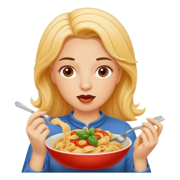 Une femme qui mange du pâte  sticker