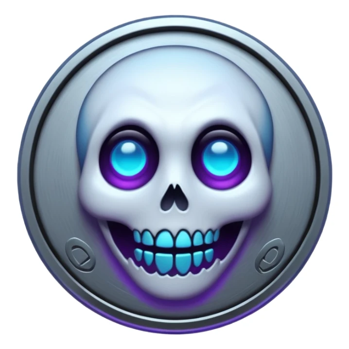 horror spooky spook coin purple blue black white sticker