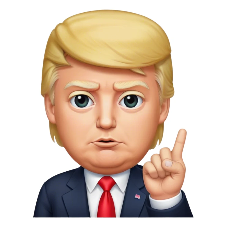 donald trump shows one finger photorealistic sticker