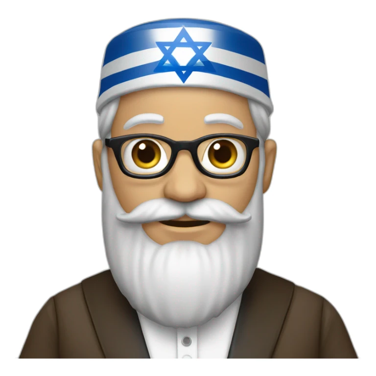 rabbi with Sidelocks holding israel flag sticker