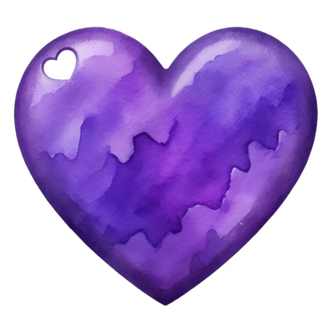 bold purple heart with a watercolor effect sticker