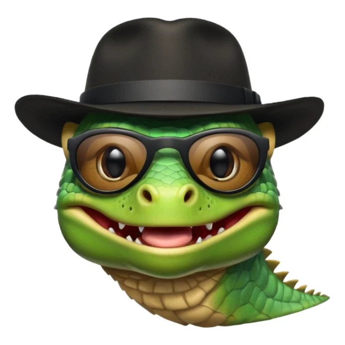 capitalist iguana head with black reflex sunglasses and hat smiling sarcastically sticker