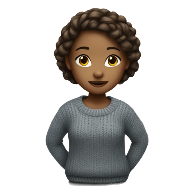 realistic girl in sweater sticker
